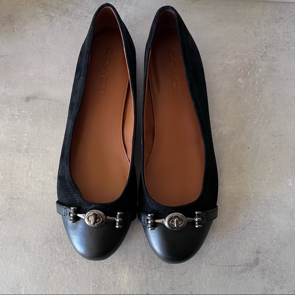 Coach Leila Ballet Black Suede Flats size 7 - Picture 7 of 13